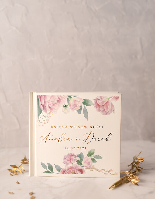  glamour księgi pamiątkowe i albumy na wpisy gości weselnych, złocenie na okładce wasze imiona i data slubu