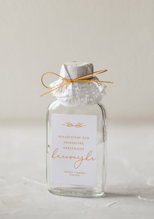  Butelki podziękowania dla gości weselnych, podziękowania za przybycie piersówki na własny trunek, pomysł na prezent dla gosci weselnych  