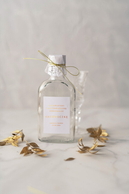  Butelki podziękowania dla gości weselnych za przybycie, kacówka buteleczka na poprawiny