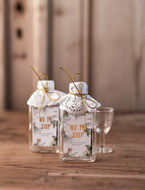  Butelki prezencik dla gości weselnych, piersióweczki do własnego wypełnienia