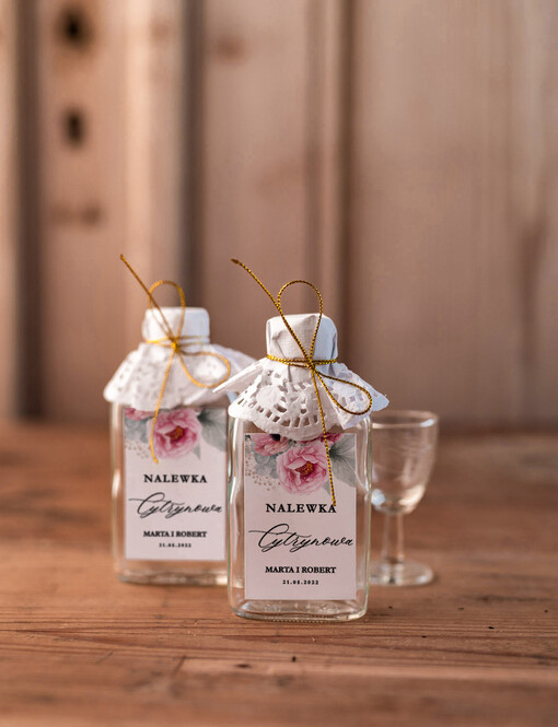  Butelki prezenty dla gości na weselu, buteleczki na alkohol kacowki na dzien po