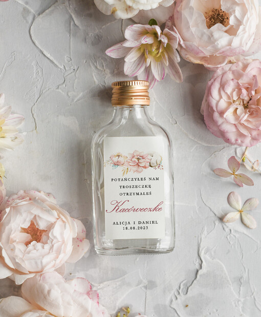  Butelki pomysłowe podziękowania dla gości, małe buteleczki na nalewkę, prezenty dla gości weselnych, butelka 100 ml na własny alkohol