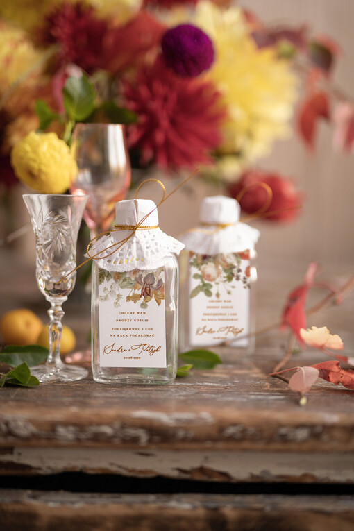  Butelki pamiątki dla gości weselnych, piersiowki podziekowania kacowki
