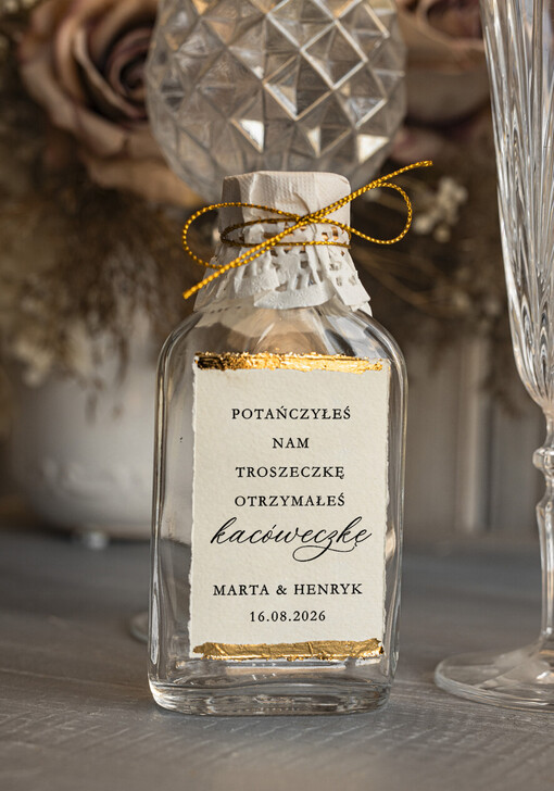  Butelki podziękowania dla gości weselnych, buteleczki 100 ml prezent dla gości na weselu, prezenty dla gości weselnych, kacówka, butelka na własny trunek na prezent dla gości