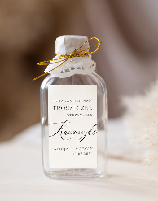  Butelki kacóweczki na własny trunek, butelki 100 ml z personalizacją, podziękowania dla gości butelki na alkohol, pomysł na prezenty dla gosci weselnych 