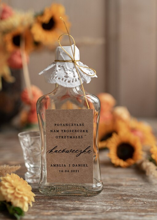  Butelki oryginalne podziękowania dla gości weselnych, kacóweczki z personalizacją