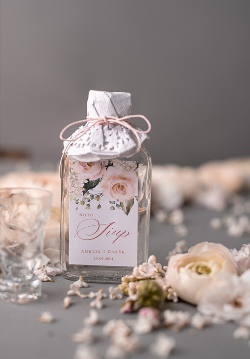  Butelki prezenciki podziękowania dla gości weselnych, piersióweczki do własnego wypełnienia