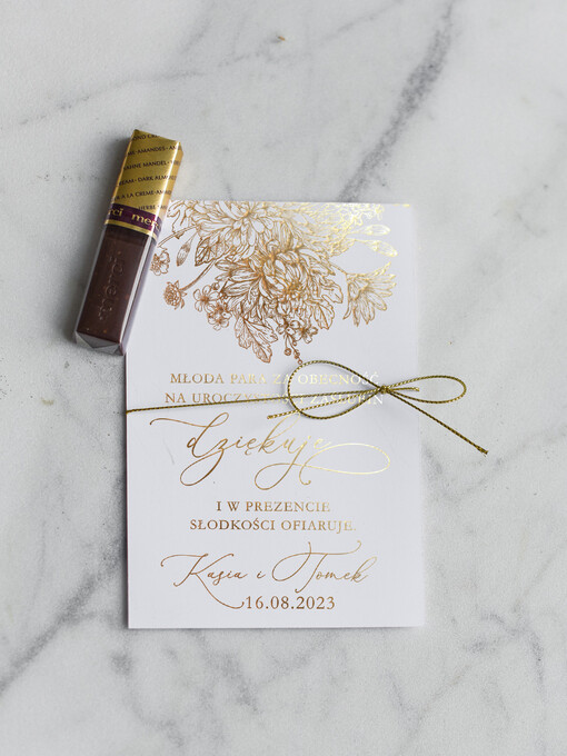  Czekoladki podziękowania dla gości weselnych  czekoladki personalizowane prezenty dla gości czekoladki Merci