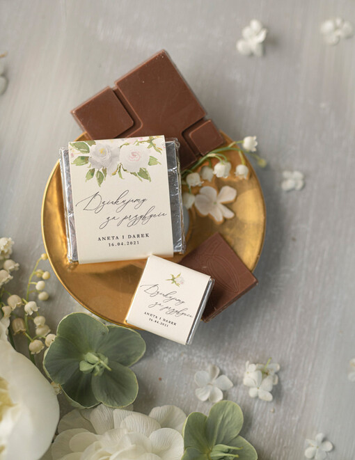  Czekoladki prezencik dla gości weselnych, czekoladki personalizowane