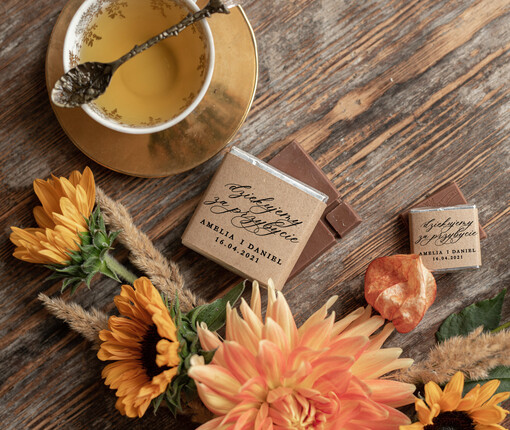  Czekoladki prezencik dla gości weselnych, personalizowana czekolada
