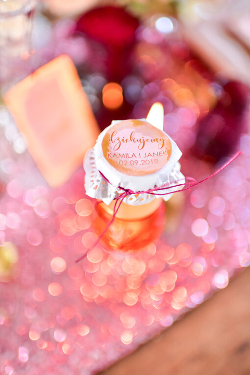  Miody i słoiczki Nutella ślubne podziękowania dla gości spersonalizowane łakocie miód w słoiku  