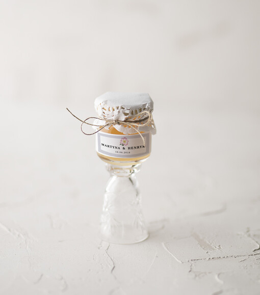  Miody i słoiczki Nutella podziękowania dla gości ślubnych przyjemność w słodkiej formie miód pszczeli w słoiczku  