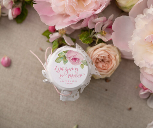  Miody i słoiczki Nutella podarunki ślubne dla gości weselnych słodki podarek od Państwa Młodych miodek w małym słoiczku  