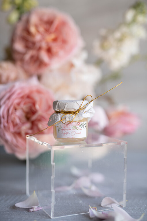  Miody i słoiczki Nutella prezenty dla gości weslenych słodkie przyjemności z personalizacją mały miodek  