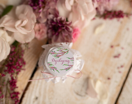  Miody i słoiczki Nutella ślubne podziękowania dla gości weselnych słodki poczęstunek miód w słoiczku  