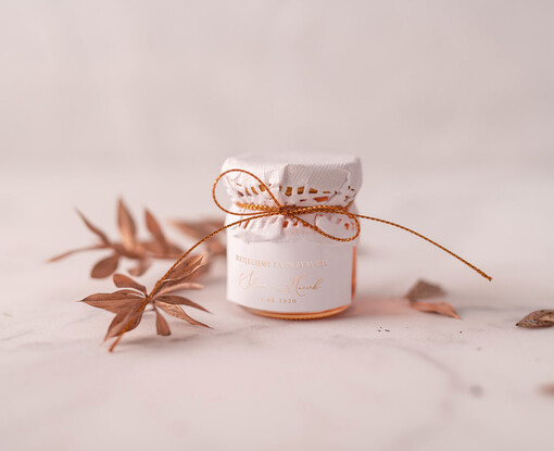  Miody i słoiczki Nutella podziękowania dla gości prezent dla gości weselnych  miodki na ślub 