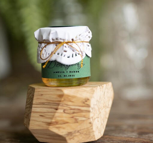  Miody i słoiczki Nutella podziękowania prezenciki dla gości weselnych  mini słoiczek miod    