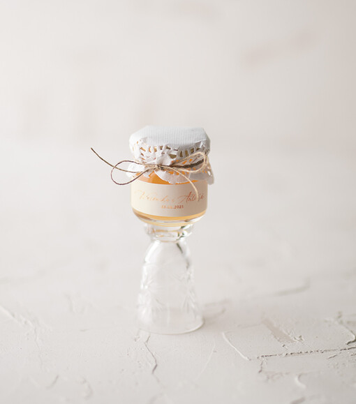  Miody i słoiczki Nutella miody podziękowania dla gości weselnych słoiczki na miodek zlote napisy