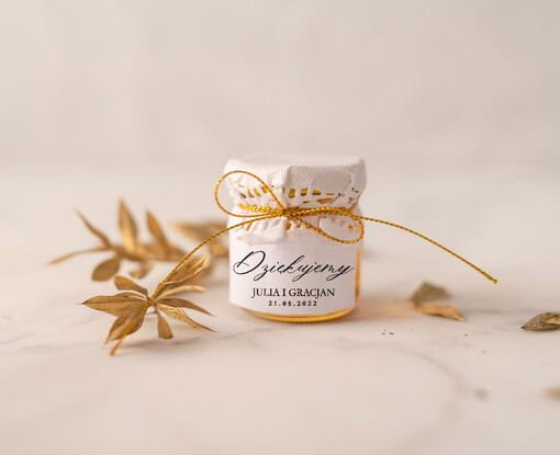  Miody i słoiczki Nutella ślubne podziękowania gościom słodkie zaskoczenie mały miodek  