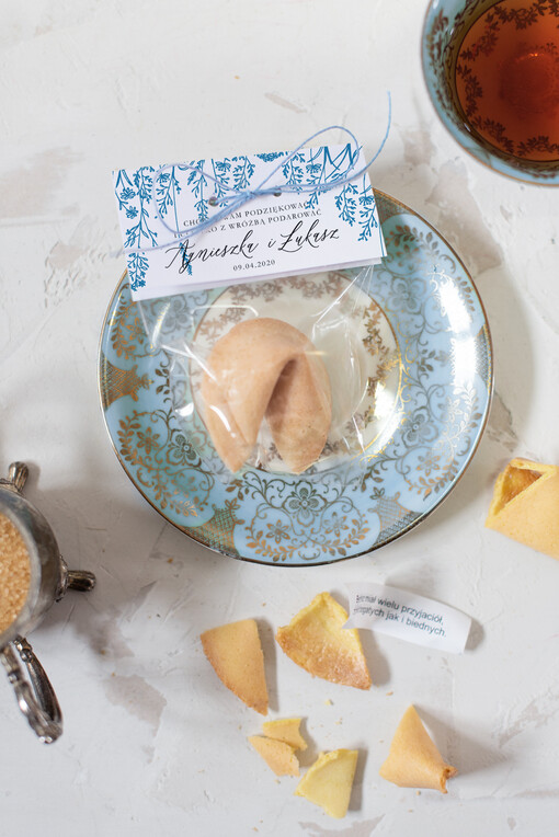  Ciasteczka z wróżbą podziękowania dla gości weselnych, ciastko z wróżbą dla gości