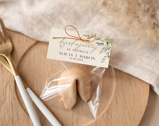  Ciasteczka z wróżbą prezenciki podziękowania dla gości weselnych, ciastko z wrozba i dedykacja, prezenty dla gosci weselnych ciastka z wrozba