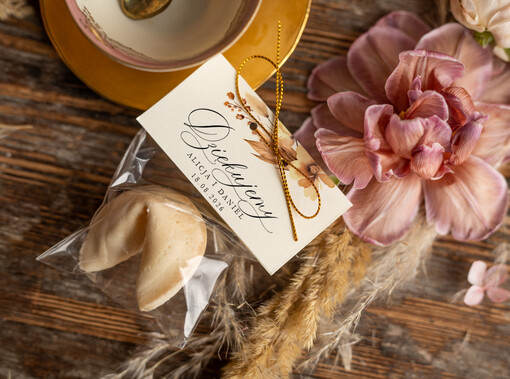  Ciasteczka z wróżbą upominki dla gości weselnych, ciasteczko z wróżbą i dedykacją, podziękowania dla gości weselnych, ciasteczka z wróżb, pomysł na podziękowania dla gości na weselu