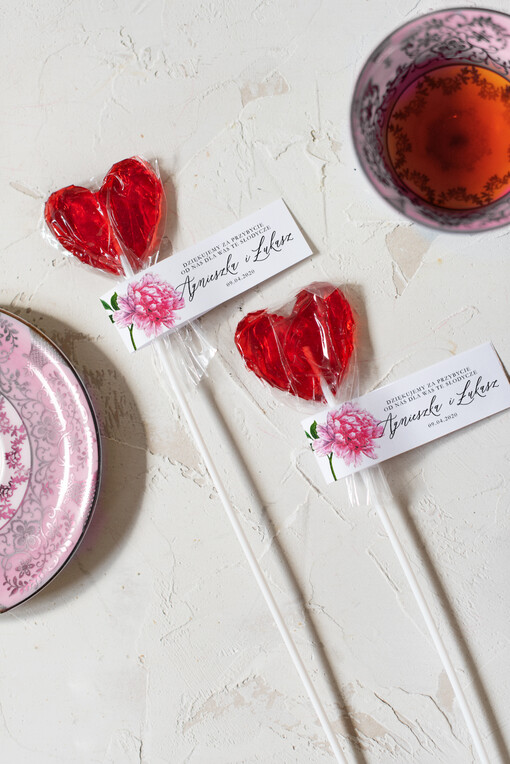  Lizaki podziękowania gościom weselnym spersonalizowane łakocie   