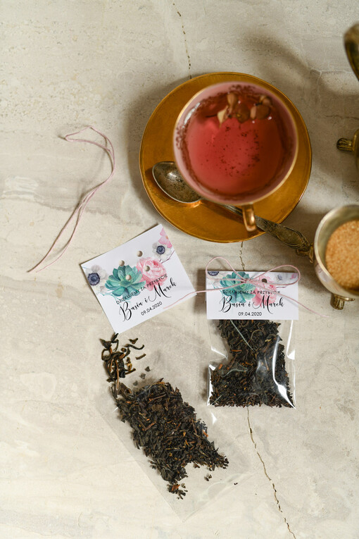  Saszetki ślubne podziękowania gościom w formie aromatycznej kawy   