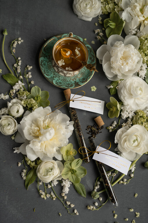  Fiolki podziękowania dla gości weselnych za przybycie  fiolki na herbatkę lub kawę    