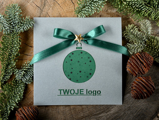  laserowe kartki świąteczne dla firm z logo, karnety bożonarodzeniowe cięte laserem