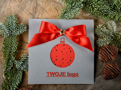 laserowe Biznesowa kartka swiateczna z logo firmy, karnety bożonarodzeniowe i na nowy rok wycianane laserowo
