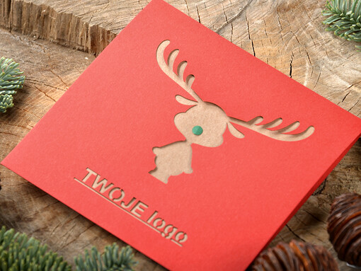  laserowe kartka świąteczna z logo firmy, karnety bożonarodzeniowe cięte laserem