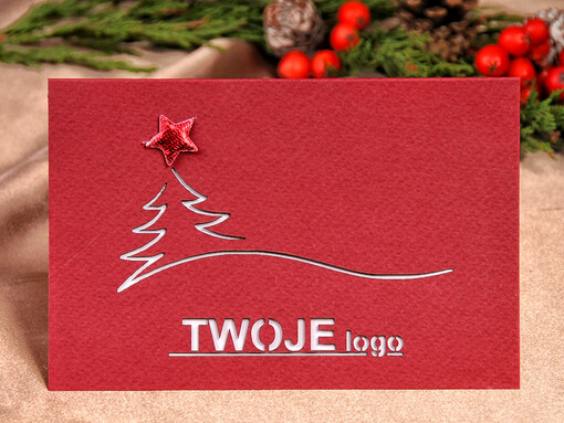  laserowe kartka świąteczna z logo waszej firmy, składane kartki wycinane laserowo