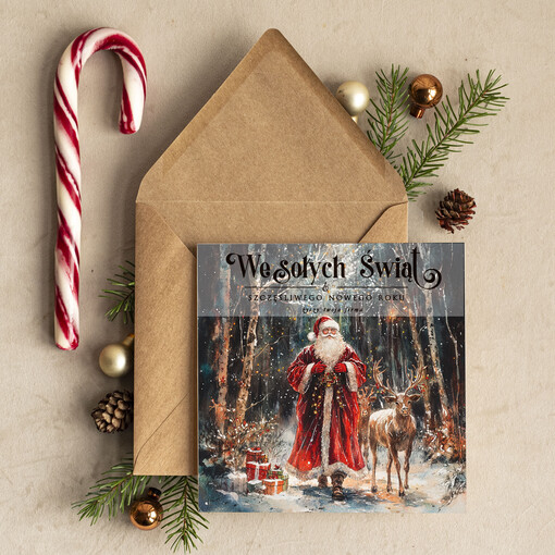  Retro/nowoczesne eleganckie kartki z logo kartki świąteczne z Twoim logo, świąteczne kartki dla firm z logo, kartki świąteczne dla pracowników karnety bożonarodzeniowe