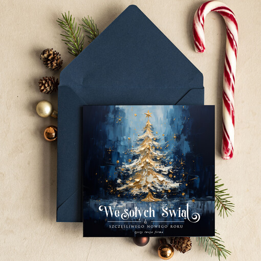  Retro/nowoczesne kartki świąteczne z logo firmy, noworoczne kartki dla firm z logo, kartka bożonarodzeniowa z życzeniami dla klientów