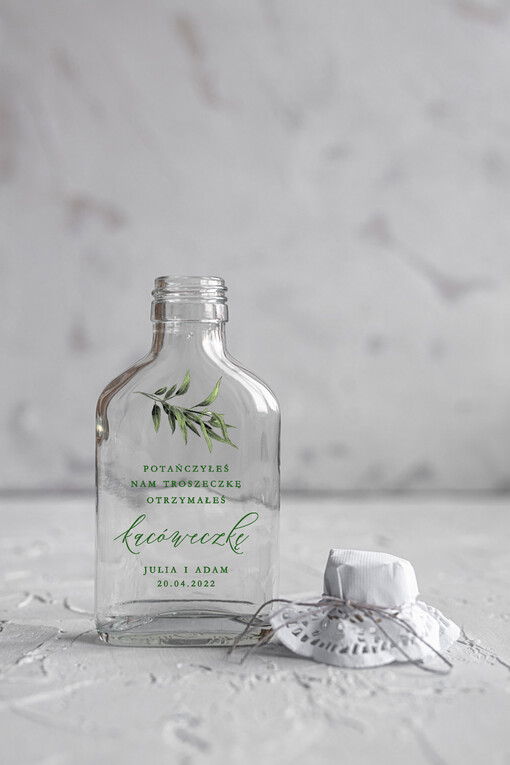  Butelki/słoiczki z nadrukiem UV podziękowania dla gości weselnych kacówka na alkohol rustykalny prezent dla gości weselnych kolorowy nadruk na butelce