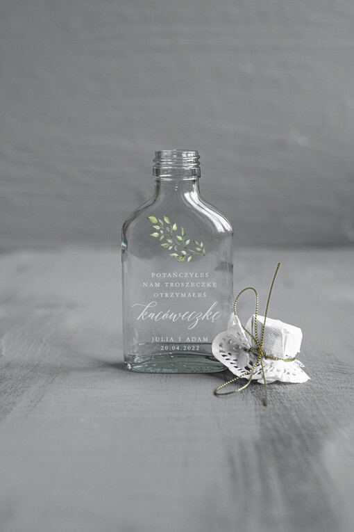  Butelki/słoiczki z nadrukiem UV podziękowania dla gości ślubne upominki dla gości kacówka nadruk na butelce   