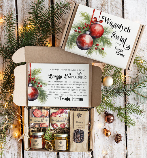  słodkie zestawy  Oryginalne prezenty świąteczne dla klientów biznesowych, drobne prezenty swiateczne od firm z logo, drobne prezenty dla pracowników od firmy, prezenty firmowe
