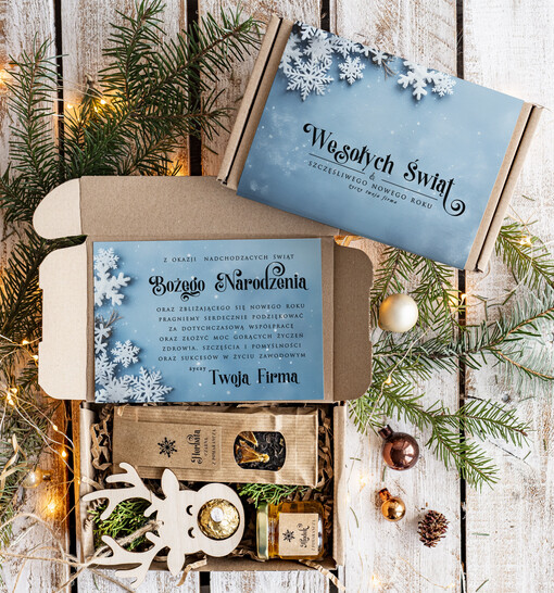  słodkie zestawy  Prezenty świąteczne dla klientów biznesowych drobne prezenty swiateczne od firm z logo, drobne prezenty dla pracowników od firmy, firmowe zestawy świąteczne 