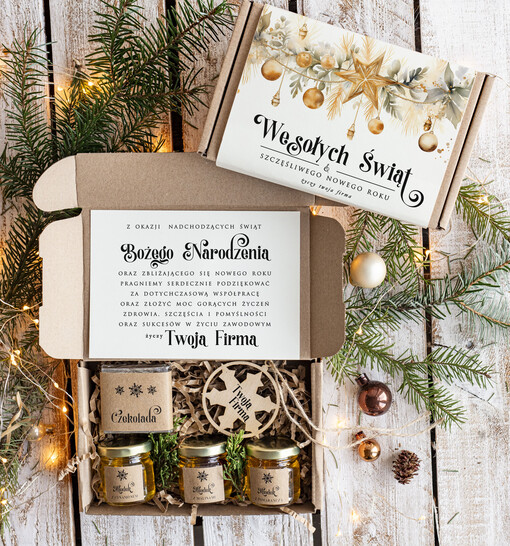  słodkie zestawy  Oryginalne prezenty świąteczne dla klientów biznesowych, drobne prezenty swiateczne od firm z logo, drobne prezenty dla pracowników od firmy, prezenty firmowe
