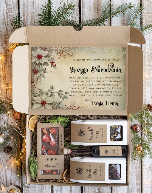  kawa  herbata miód Prezenty na Boże Narodzenie dla klientów, prezenty biznesowe dla firm z kawą i herbatą, upominki na święta dla pracowników, świąteczne gadżety dla pracowników