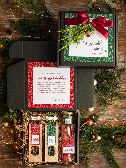  kawa  herbata miód Prezenty świąteczne dla klientów biznesowych, elegancki prezent z miodem od firm z logo, prezent świąteczny dla pracowników