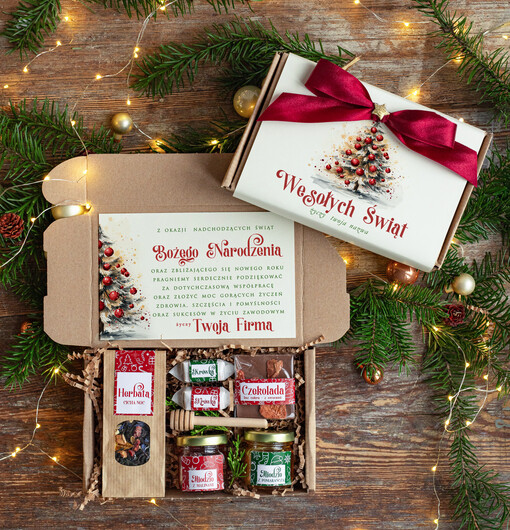  kawa  herbata miód Prezenty świąteczne dla pracowników, prezenty biznesowe dla firm z kawą i herbatą, upominki na święta dla pracowników, paczki świąteczne dla pracowników i kontrahentów