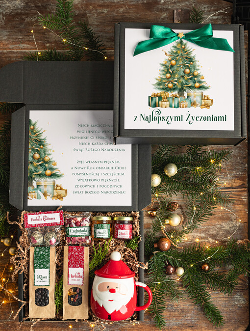  zestawy z kubkiem i filiżanką praktyczny świąteczny dla niej pod choinkę, ciekawy prezenty dla mamy na swieta, box kubek świateczny mikołaj i zestaw do kawy herbaty dla dziewczyny, bozonarodzeniowy prezent dla mamy