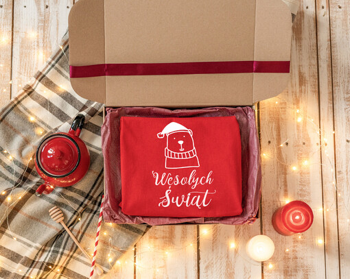  koszulki Pomysła na prezent świąteczna koszulka różne rozmiary, czerwona świąteczna koszulka, koszulka świąteczna z nadrukiem,  prezent na święta koszulka z nadrukiem 