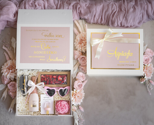  boxy prezentowy dla Świadkowej, prośba o świadkowanie  personalizowany prezent dla świadkowej, box dla świadkowej i druhny, oryginalny prezent dla świadkowej Mamy do Ciebie bardzo ważne pytanie… Czy zostaniesz naszą Świadkową?