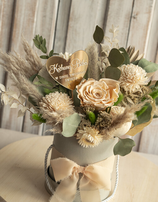  Prezenty dla Babci prezent na dzień babci flowerbox z suszonych kwiatów, prezent urodzinowy dla babci, podziękowanie dla babci, podziękowanie dla dziadków na weselu 