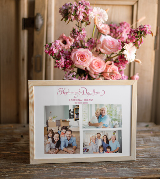  Prezenty dla Babci Pomysłowy Prezent  na Dzień Babci, Rama z Waszymi zdjęciami Pamiątka Dla Babci 