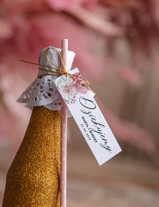  brokatowe butelki prezenty dla gości na weselu brokatowa butelka   