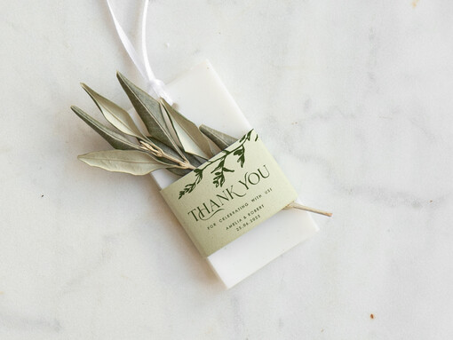  Mydełka Świece Zawieszki sojowe cudowne podziękowania dla gości sojowe zawieszki z oliwką, pachnące zawieszki sojowe upominki dla gości od Pary Młodej, sojowa zawieszka z gałązką oliwki